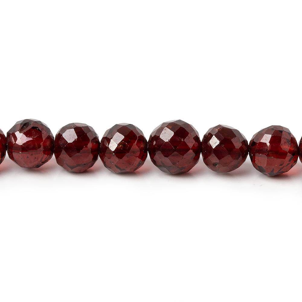 5-6.5mm Garnet Faceted Round Beads 15.75 inch 68 pieces - Beadsofcambay.com