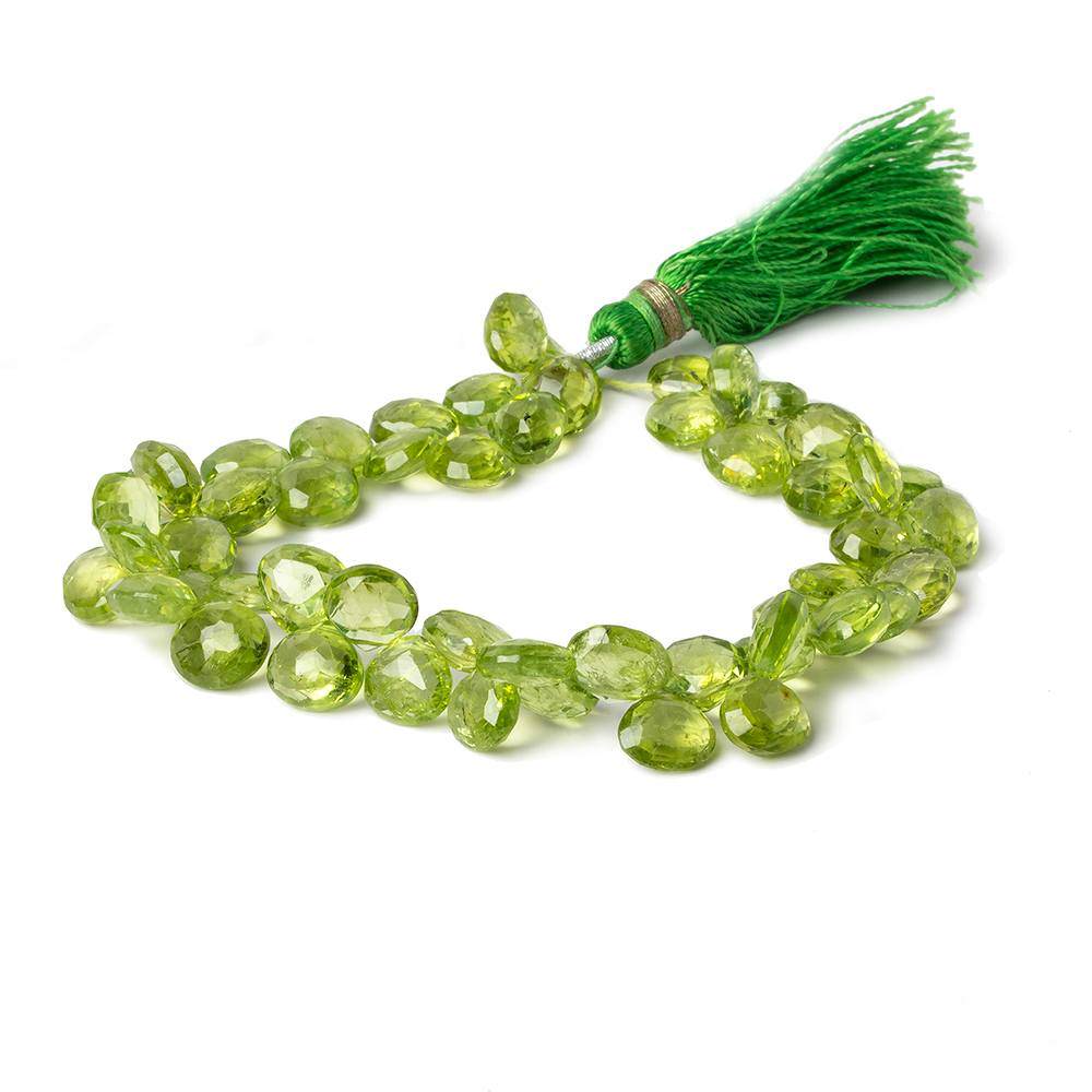 5-6.5mm Peridot Faceted Heart Beads 8 inch 52 pieces - Beadsofcambay.com