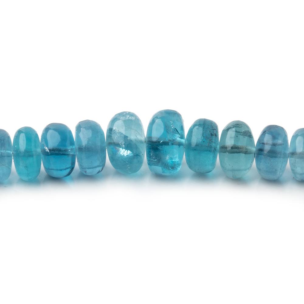 5-6.5mm Teal Fluorite Plain Rondelle Beads 18 inch 128 pieces AA - Beadsofcambay.com