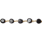 5-6mm Black Spinel bezel faceted coin Gold plated Chain by the foot 27 pcs - Beadsofcambay.com