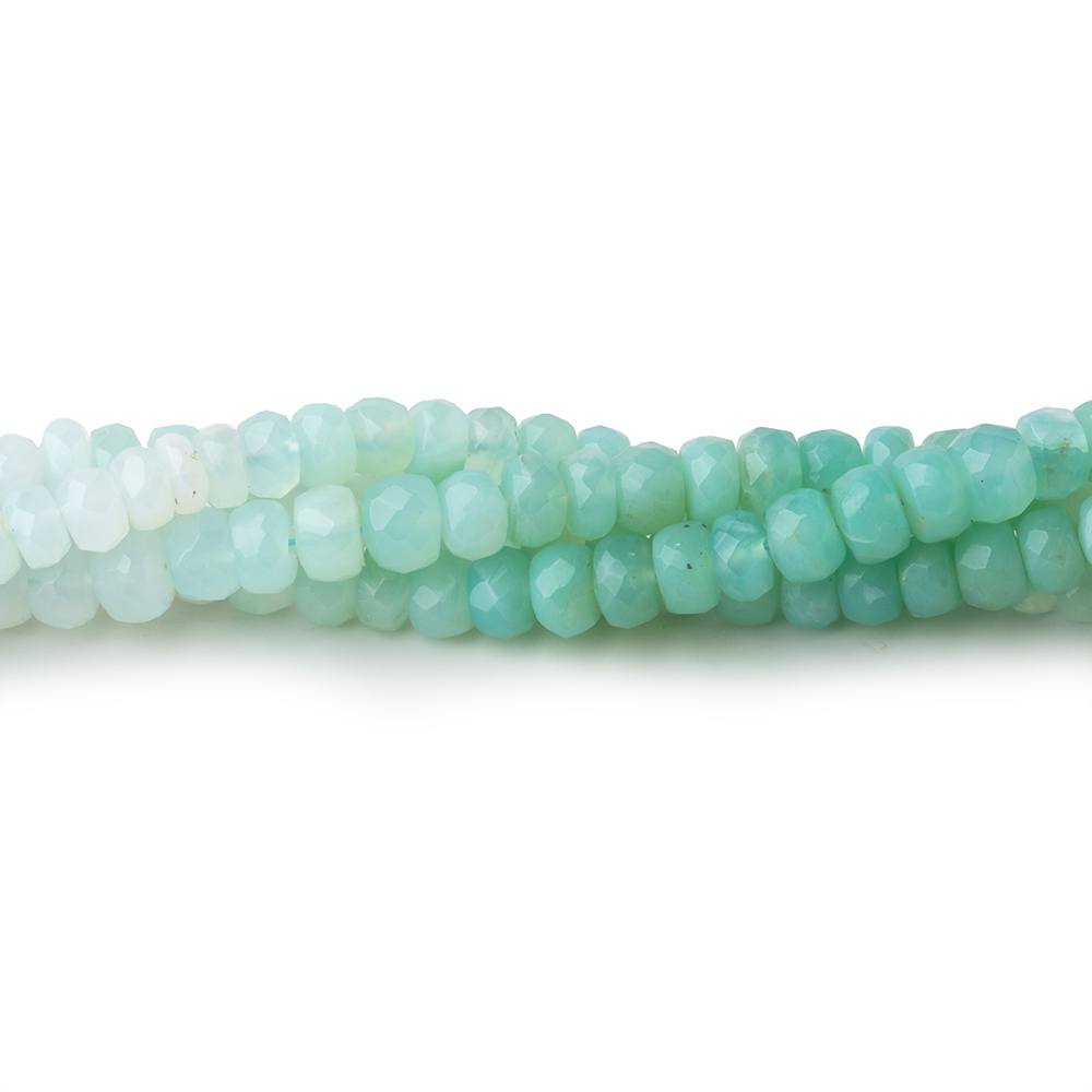 5-6mm Blue Peruvian Opal Faceted Rondelle Beads 16 inch 105 pieces - Beadsofcambay.com