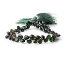 5-6mm Chrome Green Tourmaline Faceted Heart Beads 8 inch 58 pieces - Beadsofcambay.com