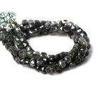 5-6mm Dark Chlorite in Quartz faceted cubes 8.25 inch 31 Beads - Beadsofcambay.com