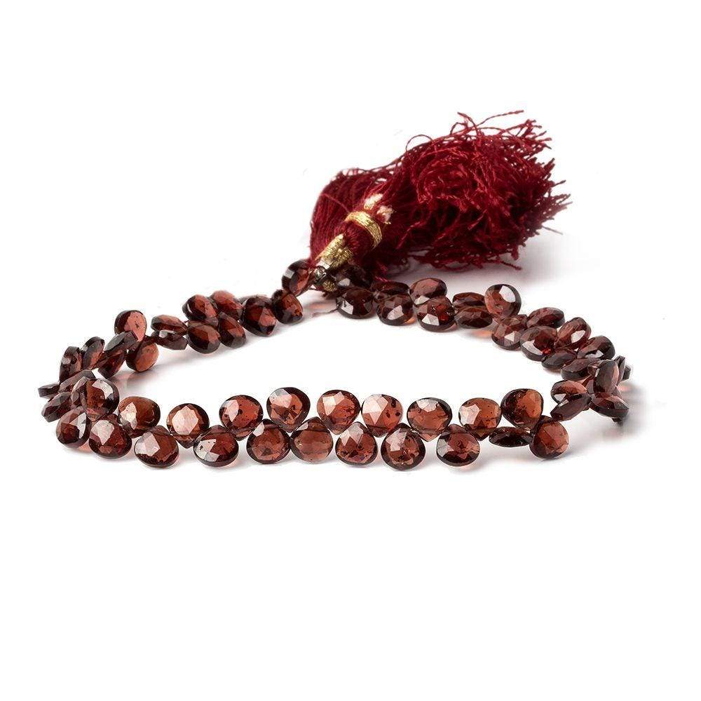 5-6mm Garnet Heart Briolette 8 inch 63 pieces - Beadsofcambay.com