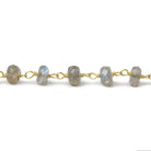 5-6mm Labradorite Faceted Rondelles on Vermeil Chain by the foot - Beadsofcambay.com