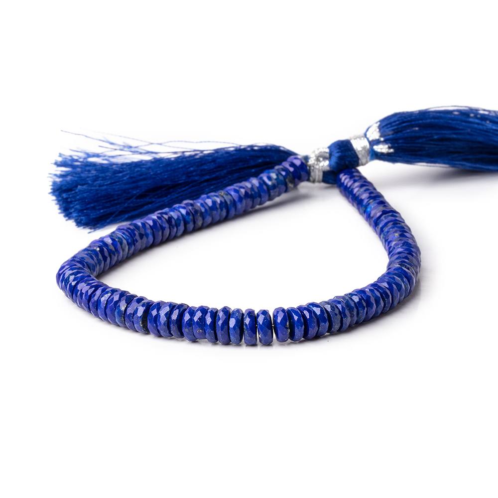 5-6mm Lapis Lazuli Faceted Heshi Beads 8 inch 100 pieces - Beadsofcambay.com
