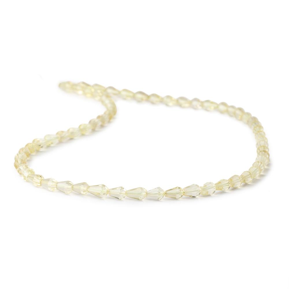5-6mm Lemon Quartz Straight Drilled Faceted Tear Drop Beads 14 inch 60 pieces - Beadsofcambay.com