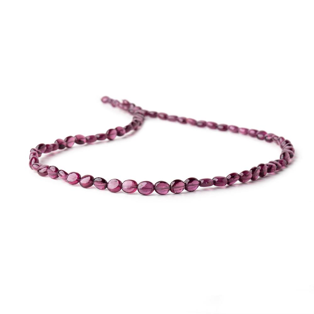 5-6mm Malaia Garnet Plain Oval Beads 16 inch 72 pieces AA - Beadsofcambay.com