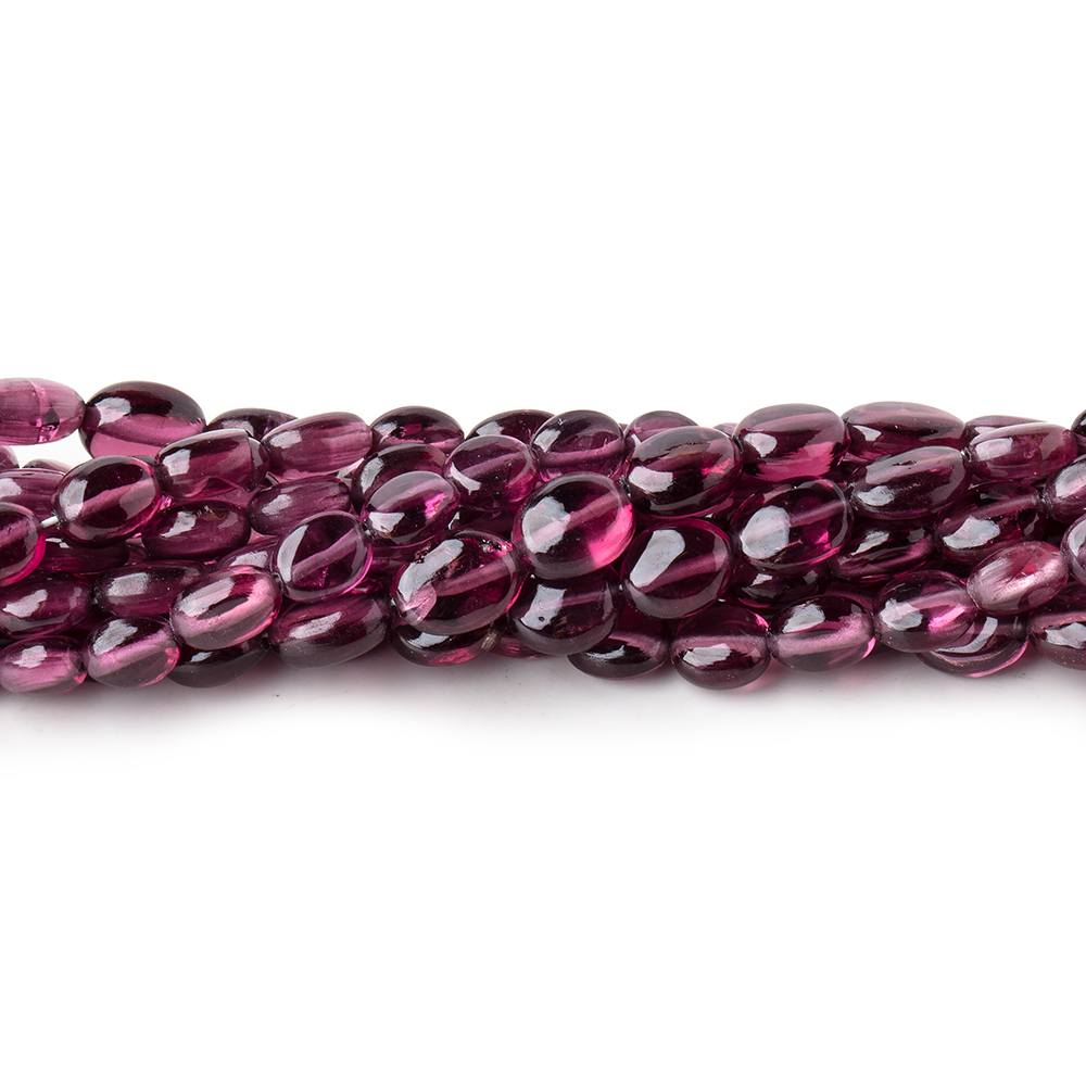 5-6mm Malaia Garnet Plain Oval Beads 16 inch 72 pieces AA - Beadsofcambay.com