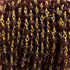 5-6mm Matte Garnet rondelle Gold plated Chain by the foot 32 pieces - Beadsofcambay.com