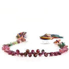 5-6mm Multi Color Afghani Tourmaline Plain Pear - Beadsofcambay.com