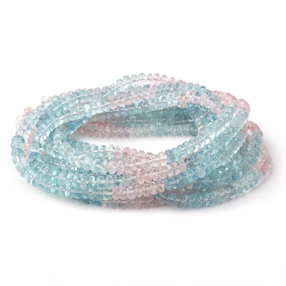 5-6mm Multi Color Beryl Plain Rondelle Beads 18 inch 145 pieces AA - Beadsofcambay.com