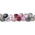 5-6mm Multi Color Spinel Faceted Heart Beads 8 inch 64 pieces - Beadsofcambay.com