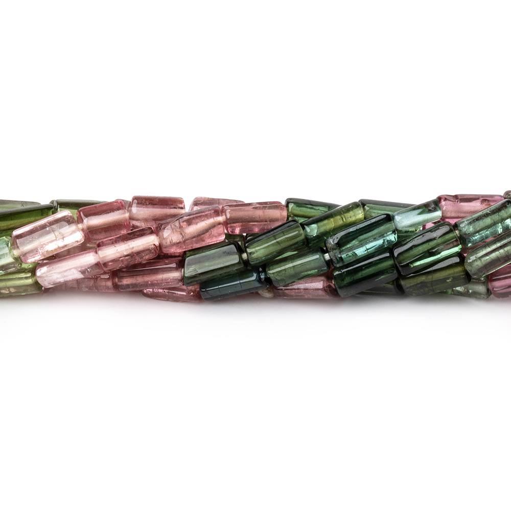 5-6mm Multi Color Tourmaline Plain Tube Beads 14 inch 57 pieces - Beadsofcambay.com