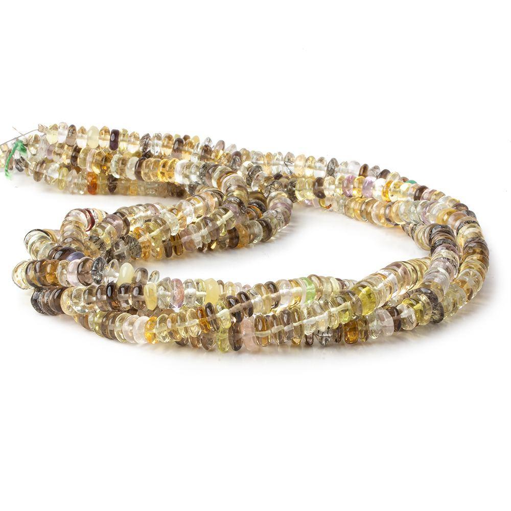 5-6mm Multi-Gemstone Plain Rondelle Beads 16 inch 177 pieces - Beadsofcambay.com