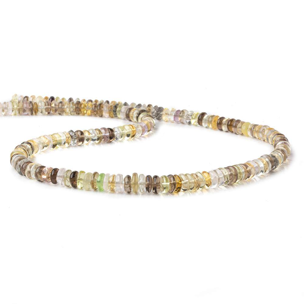5-6mm Multi-Gemstone Plain Rondelle Beads 16 inch 177 pieces - Beadsofcambay.com