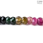 5 - 6mm Multi Tourmaline Large Hole Faceted Rondelle Beads 8 inch 59 pieces AAA - Beadsofcambay.com