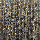 5-6mm Mystic Labradorite faceted rondelle Gold Chain by the foot 30 pcs - Beadsofcambay.com