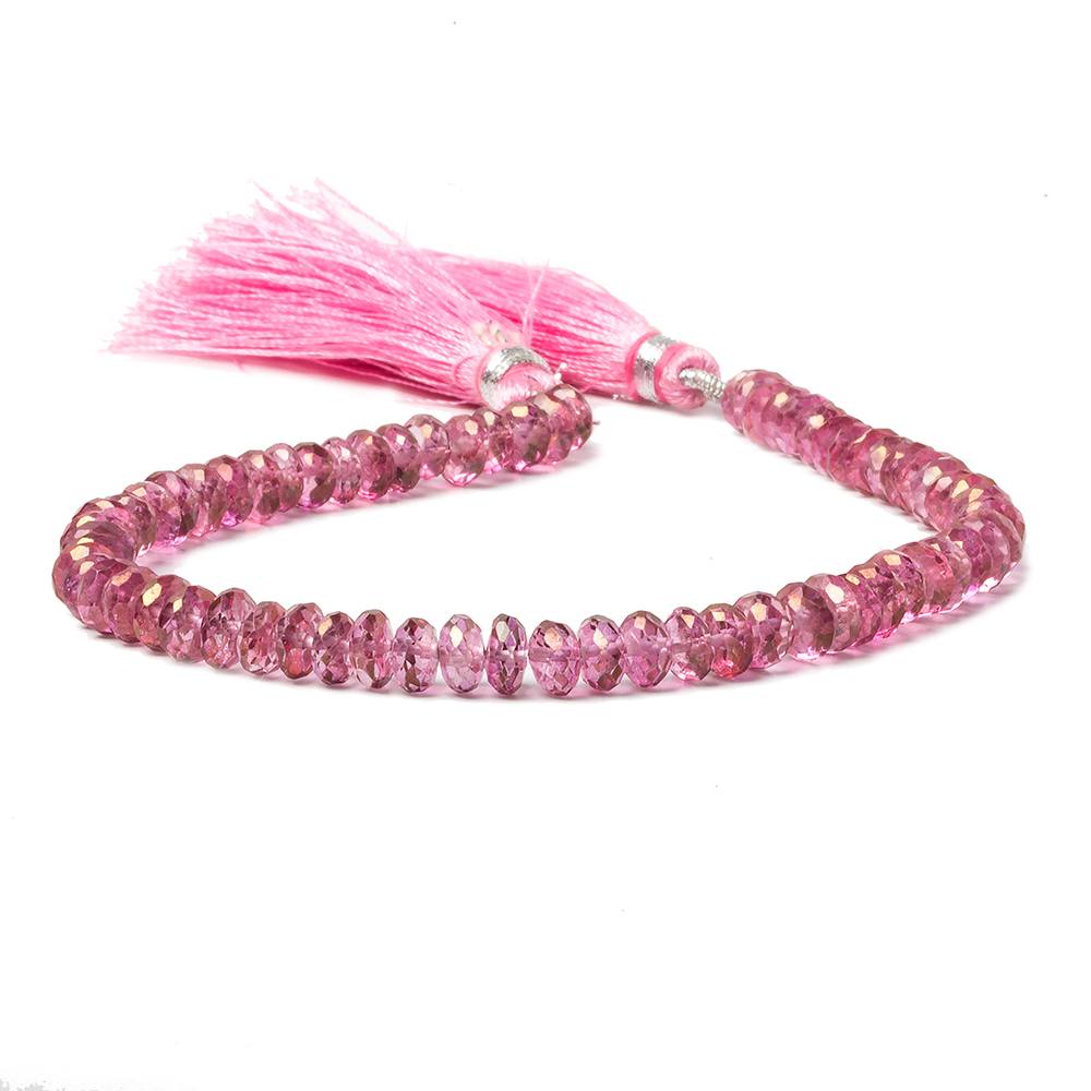 5-6mm Mystic Pink Topaz Faceted Rondelle Beads 8 inch 60 beads - Beadsofcambay.com