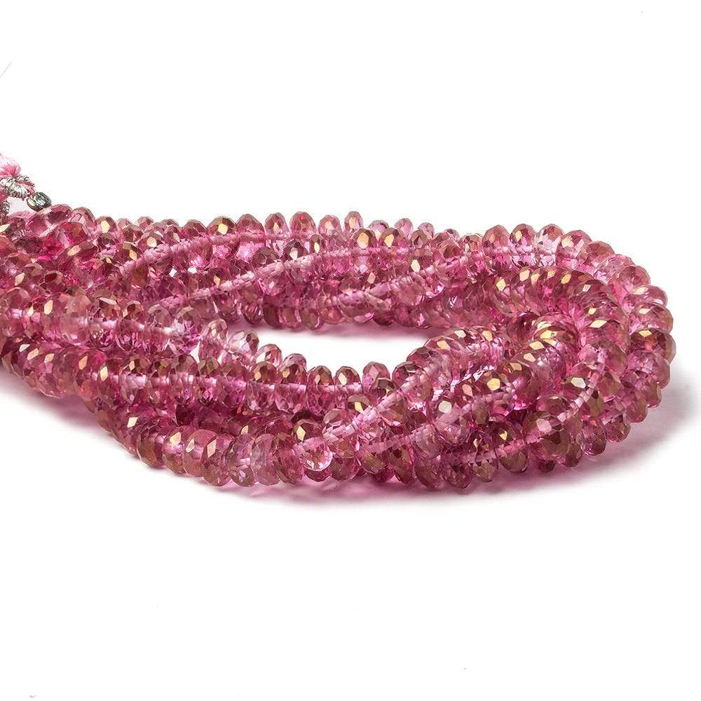 5-6mm Mystic Pink Topaz Faceted Rondelle Beads 8 inch 60 beads - Beadsofcambay.com