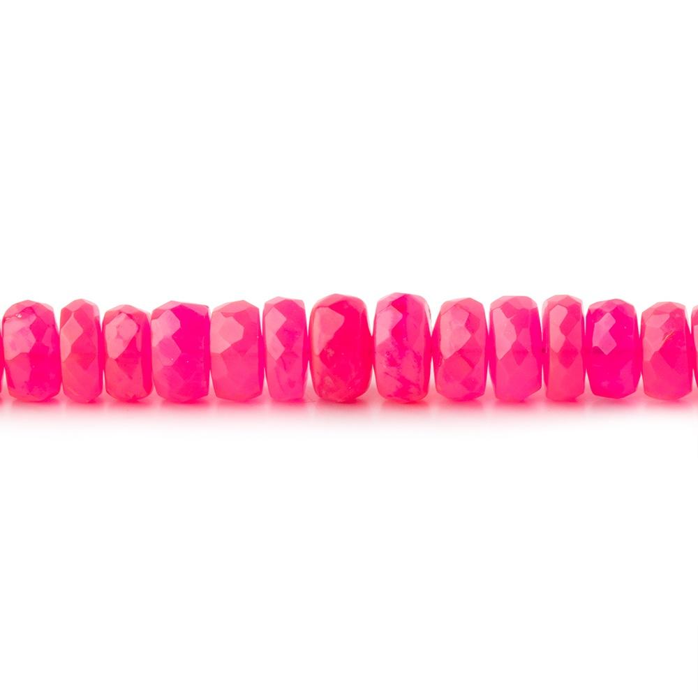 5-6mm Neon Pink Ethiopian Opal Faceted Rondelles 18 inch 164 color treated beads AA - Beadsofcambay.com