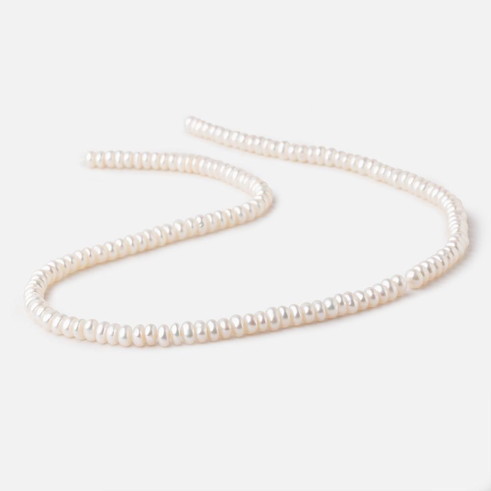 5-6mm Off White Center Drilled Button Freshwater Pearls 16 inch 144 pieces - Beadsofcambay.com