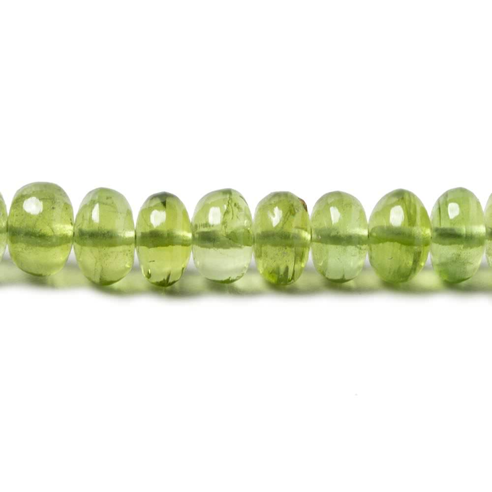 5-6mm Peridot Beads Plain Rondelle 18 inch 138 pieces - Beadsofcambay.com