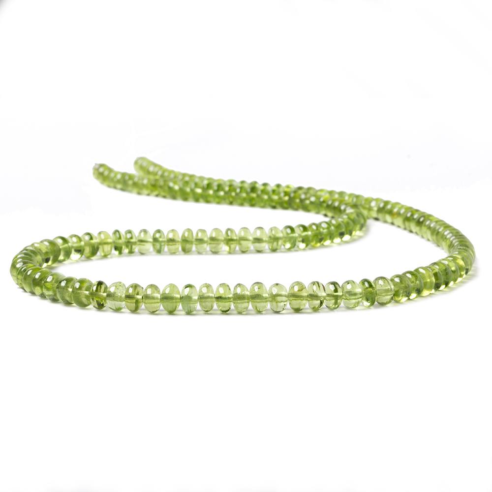 5-6mm Peridot Beads Plain Rondelle 18 inch 138 pieces - Beadsofcambay.com