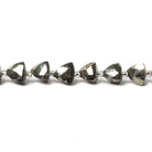 5-6mm Pyrite straight drilled triangle beads 8 inch 30 pieces - Beadsofcambay.com
