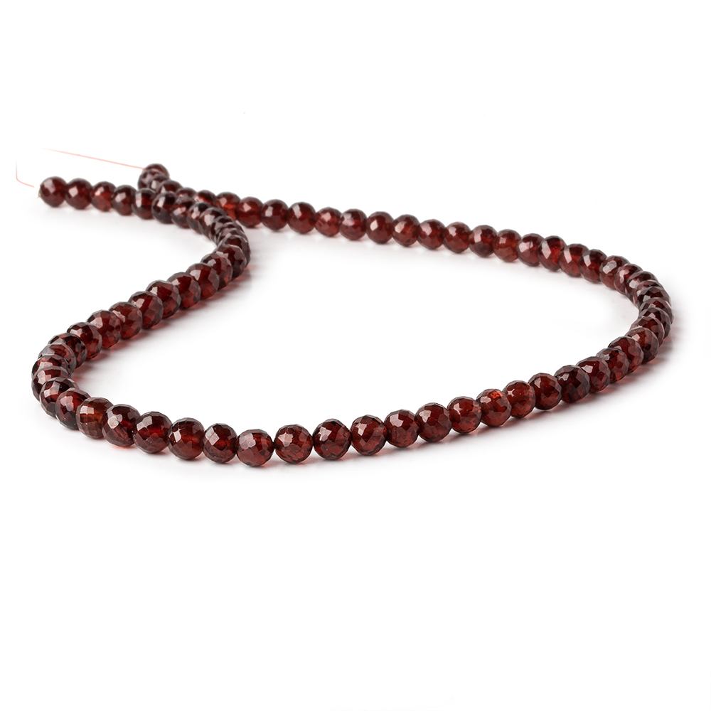 5-6mm Pyrope Garnet faceted rounds 15.75 inches 75 beads AAA - Beadsofcambay.com