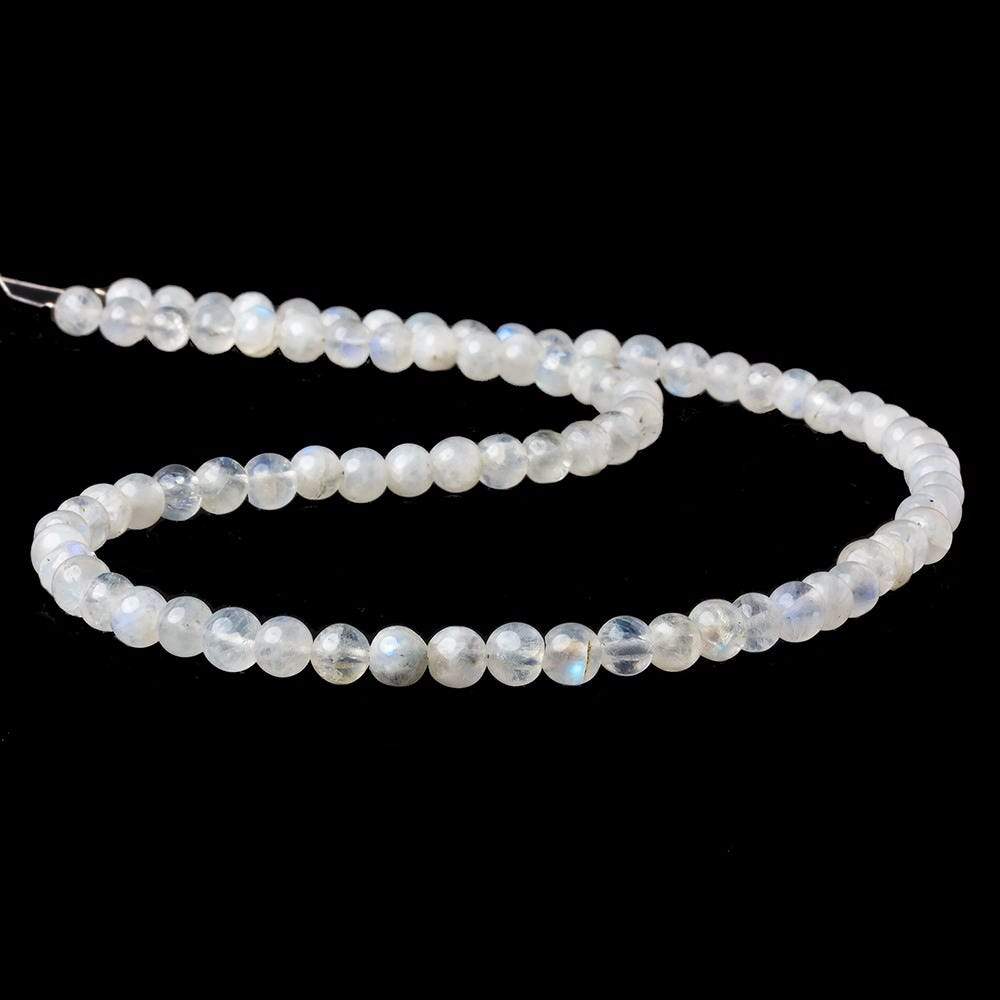 5-6mm Rainbow Moonstone Beads Plain Round Beads 14 inch 58pcs - Beadsofcambay.com
