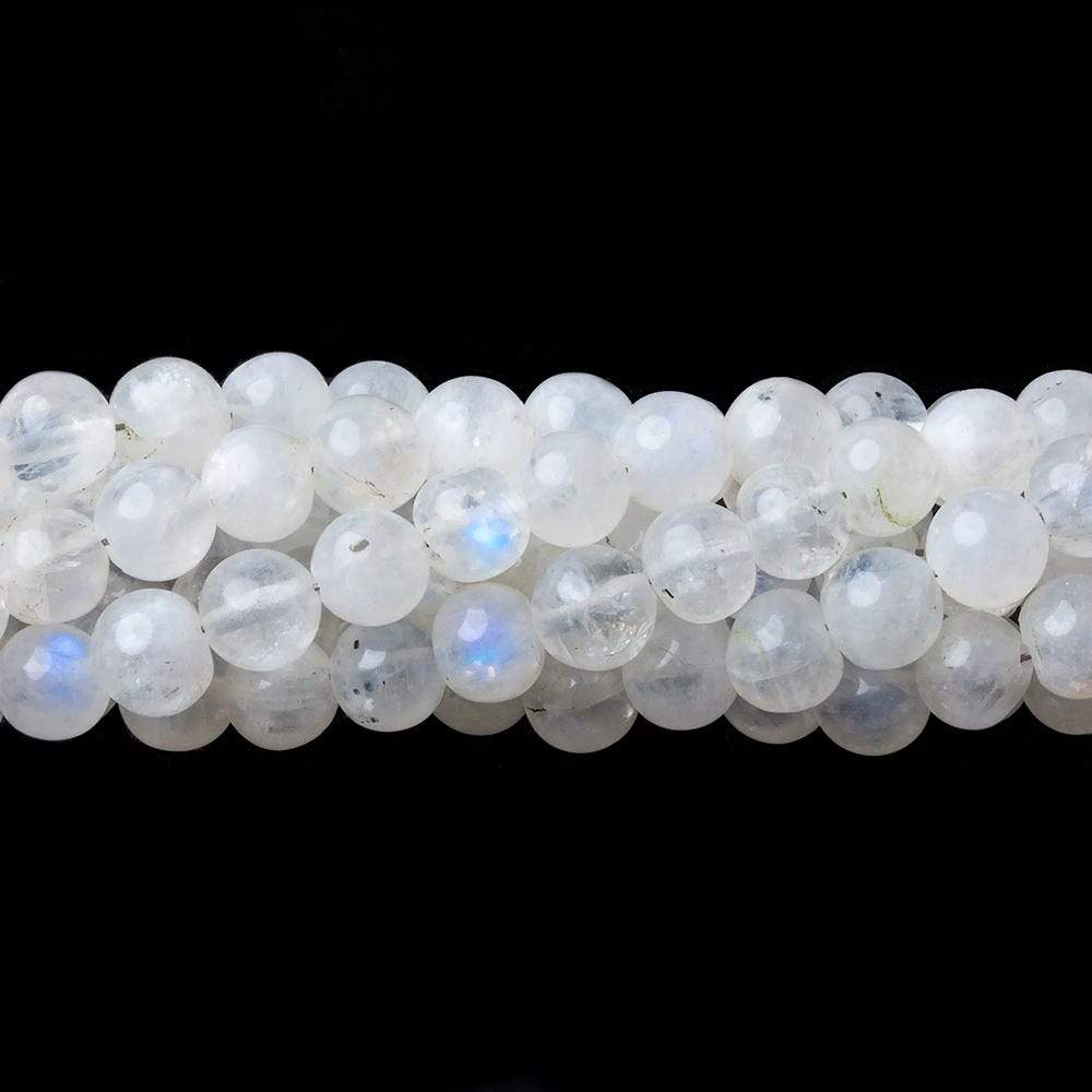 5-6mm Rainbow Moonstone Beads Plain Round Beads 14 inch 58pcs - Beadsofcambay.com