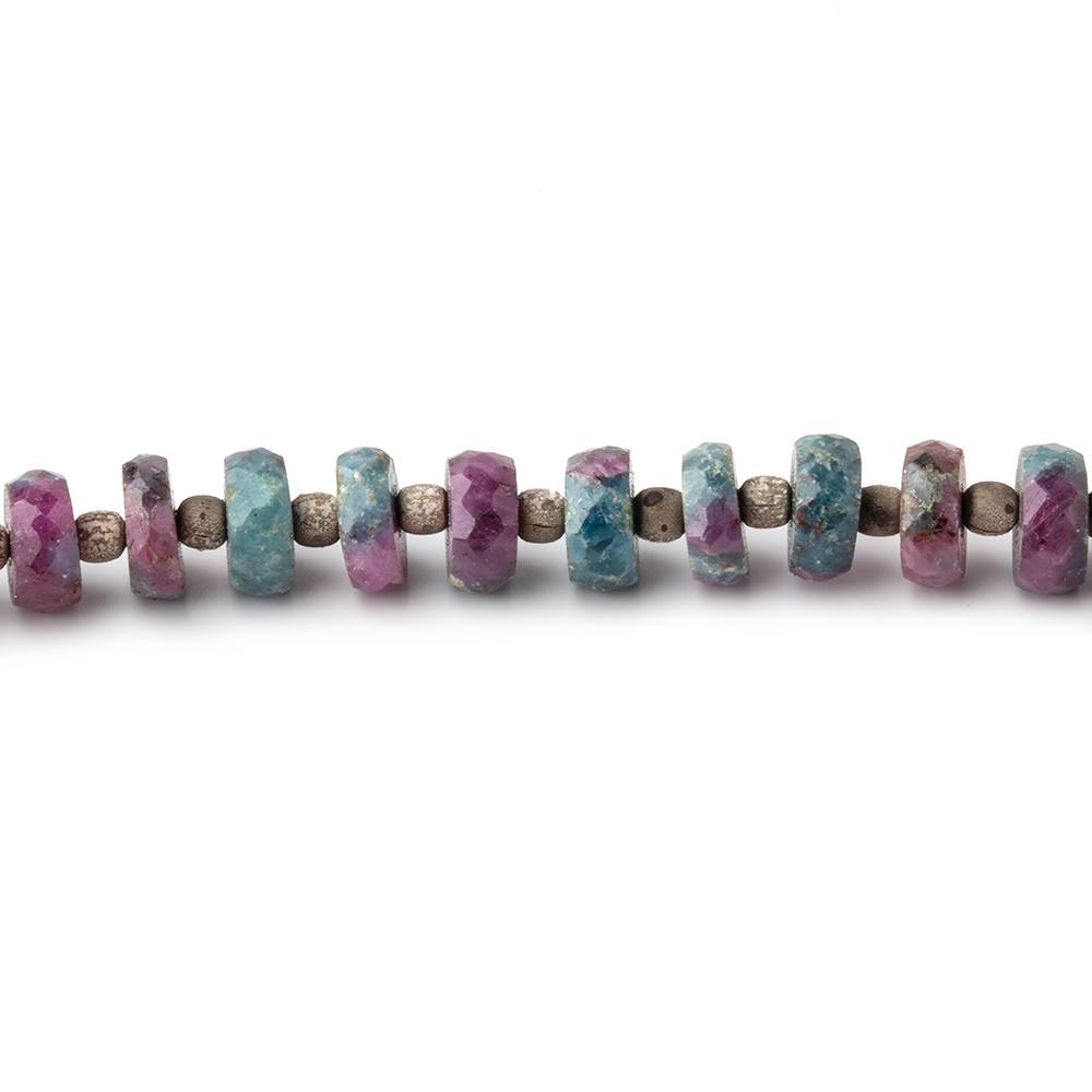 5-6mm Ruby in Zoisite Faceted Heshi Beads 8 inch 45 pieces - Beadsofcambay.com