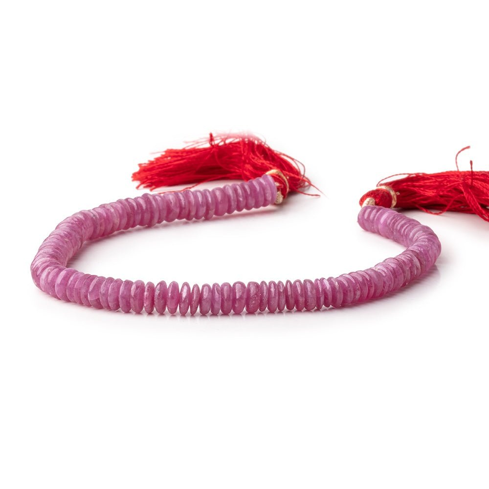 5-6mm Ruby Plain Heshi Beads 8 inch 106 pieces - Beadsofcambay.com