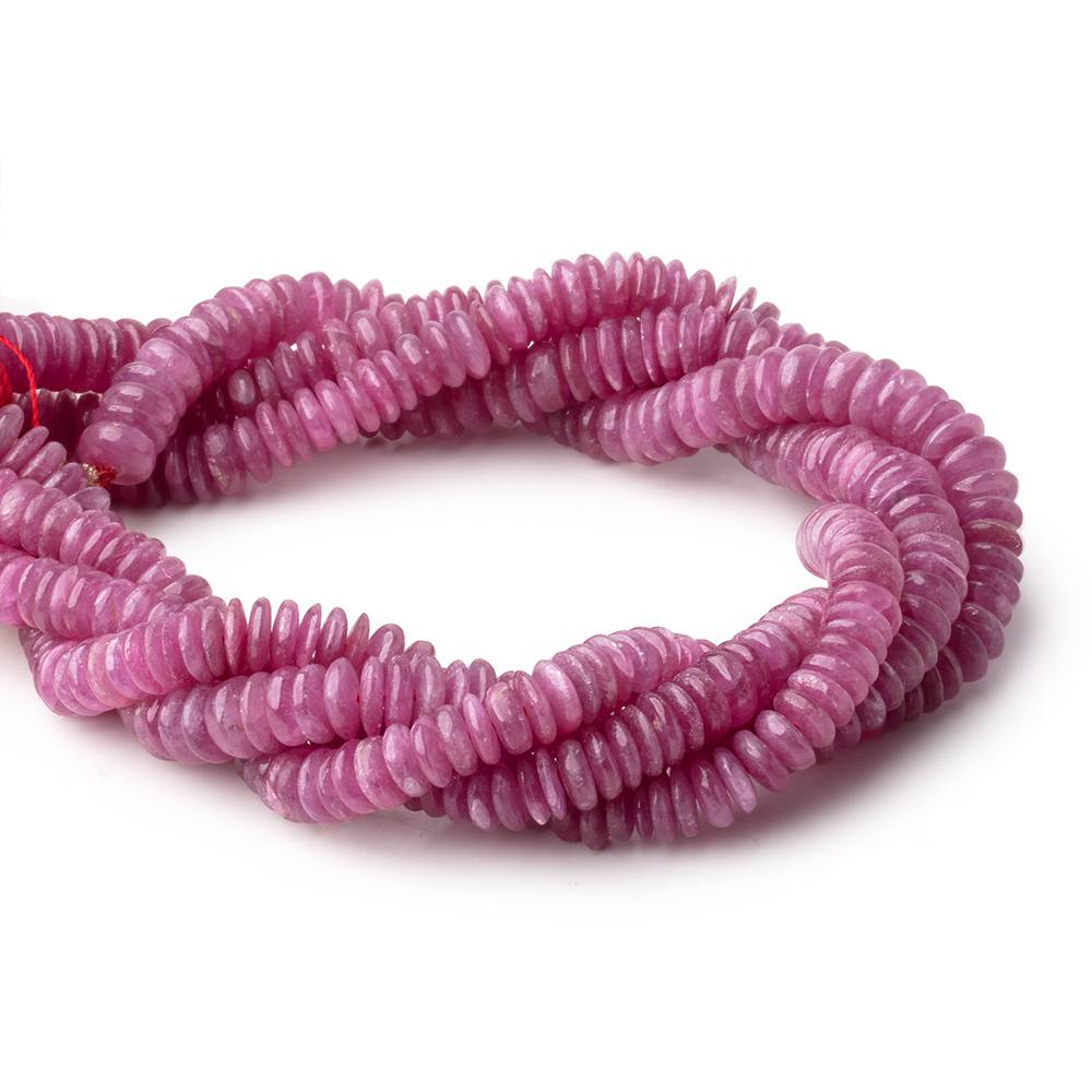 5-6mm Ruby Plain Heshi Beads 8 inch 106 pieces - Beadsofcambay.com