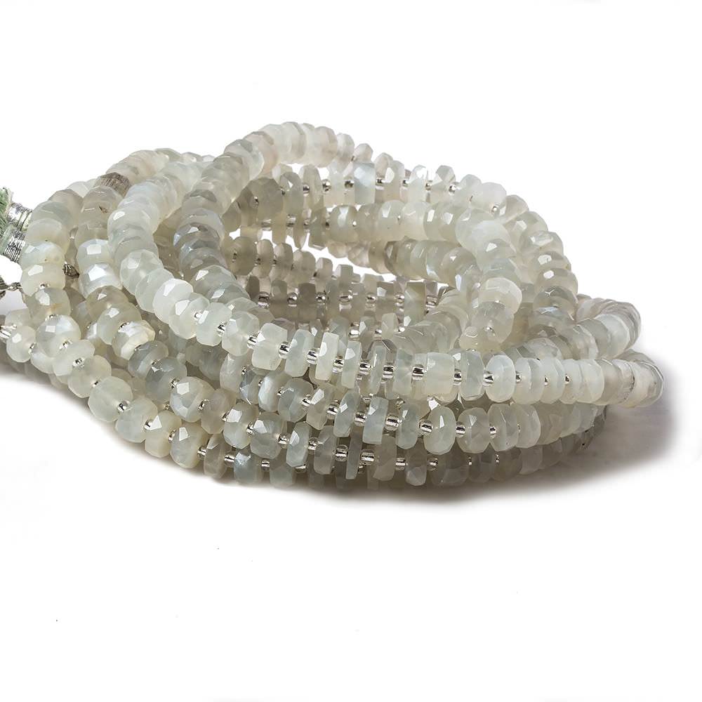 5-6mm Sage Moonstone faceted heshi beads 16 inch 90 pieces - Beadsofcambay.com