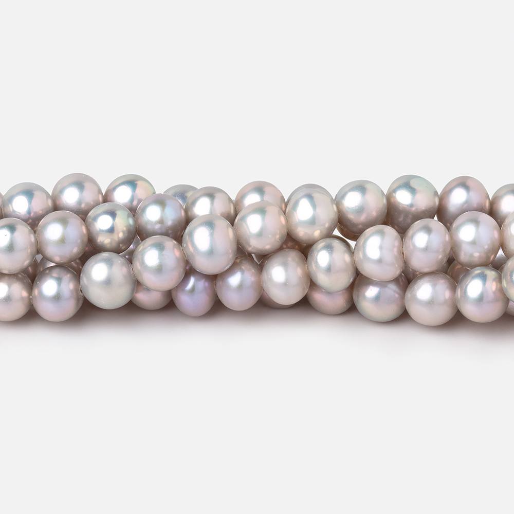 5-6mm Silver Off Round Freshwater Pearls 16 inch 78 Beads - Beadsofcambay.com