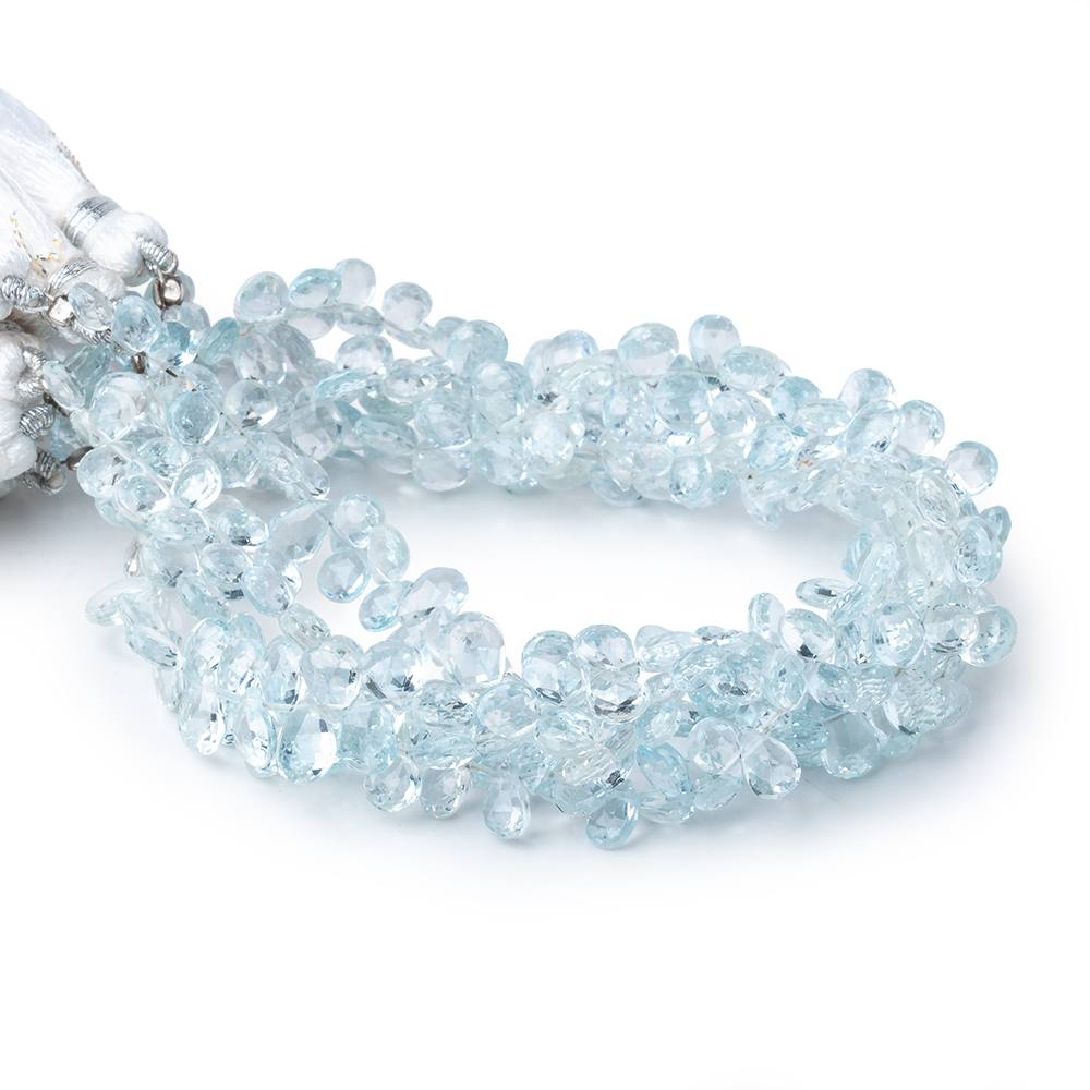 5-6mm Sky Blue Topaz Faceted Pear Beads 8 inch 76 pieces AA - Beadsofcambay.com
