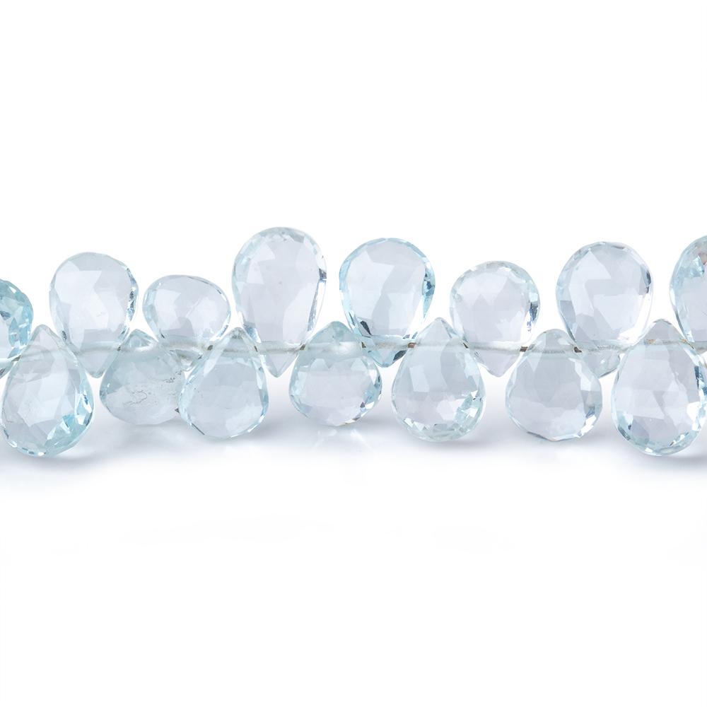 5-6mm Sky Blue Topaz Faceted Pear Beads 8 inch 76 pieces AA - Beadsofcambay.com