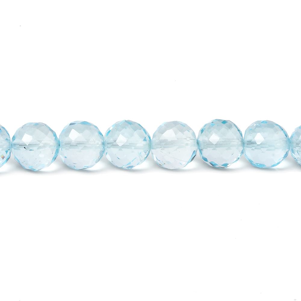 5-6mm Sky Blue Topaz Faceted Round Beads 10 inch 44 pieces - Beadsofcambay.com