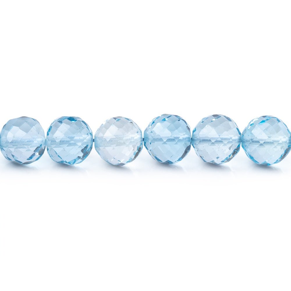 5-6mm Sky Blue Topaz Faceted Round Beads 8.5 inch 36 pieces AAA - Beadsofcambay.com