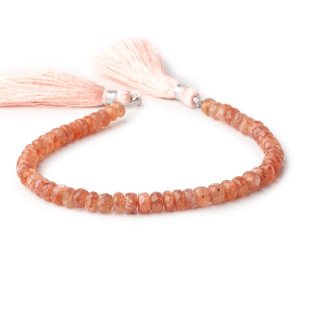 4.5-5.5mm Sunstone Faceted Rondelle Beads 8 inch 62 pieces - Beadsofcambay.com