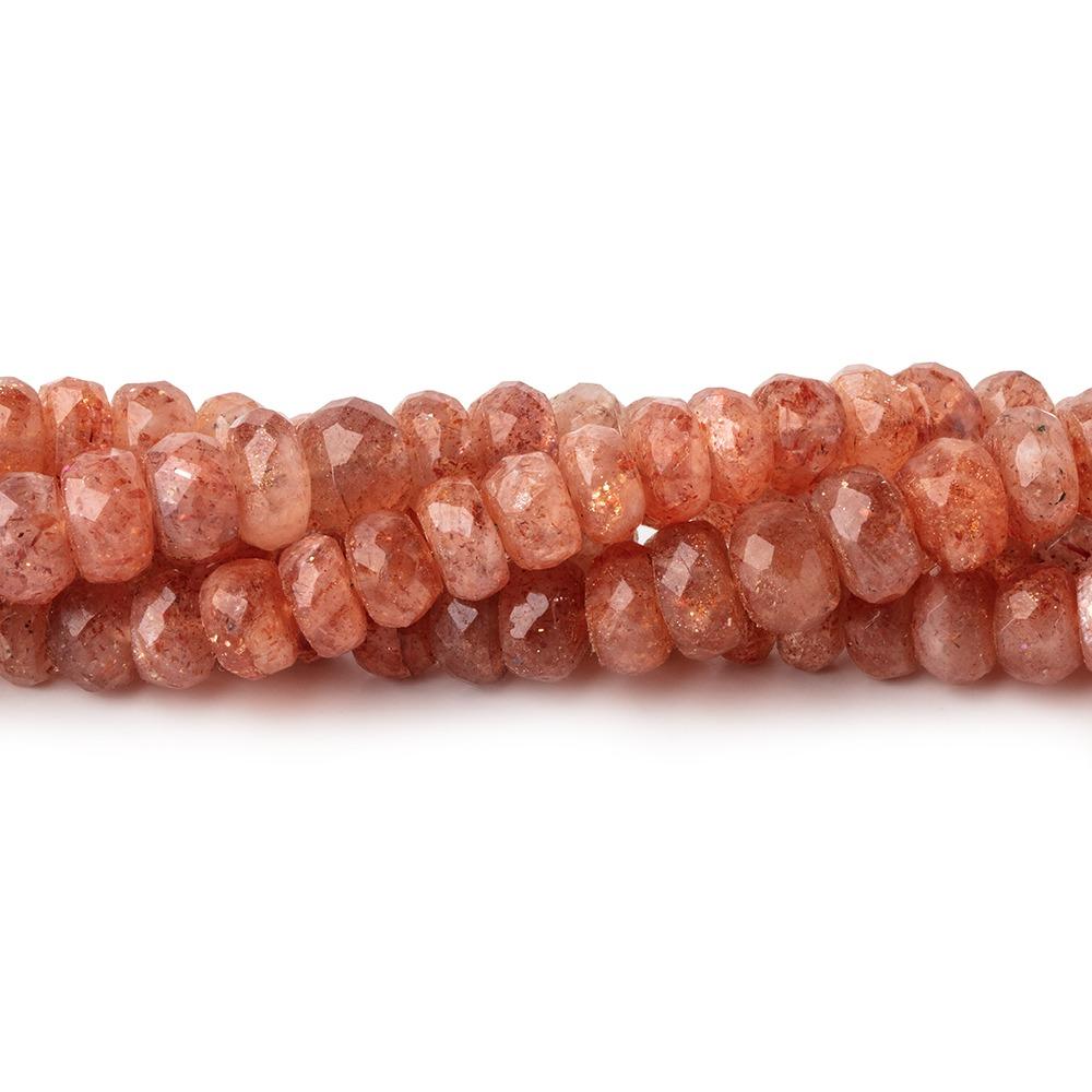 4.5-5.5mm Sunstone Faceted Rondelle Beads 8 inch 62 pieces - Beadsofcambay.com