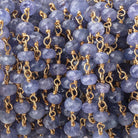 5-6mm Tanzanite Faceted Rondelle Beads on Vermeil Chain - Beadsofcambay.com