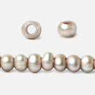 5-6mm Tea Rose Champagne Off Round Large Hole Pearls 15 inch 98 pieces - Beadsofcambay.com
