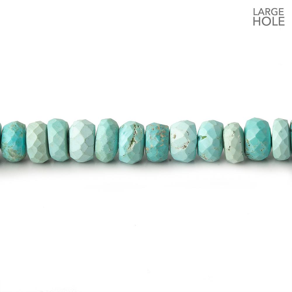 5-6mm Turquoise large hole faceted rondelle beads 16 inch 110 beads - Beadsofcambay.com