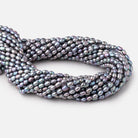 5-6mm Violet Silver Straight Drill Oval Freshwater Pearls 16 inch 72 Beads - Beadsofcambay.com