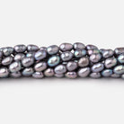 5-6mm Violet Silver Straight Drill Oval Freshwater Pearls 16 inch 72 Beads - Beadsofcambay.com