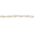 5-6mm White Oval Freshwater Pearls on Vermeil Chain - Beadsofcambay.com