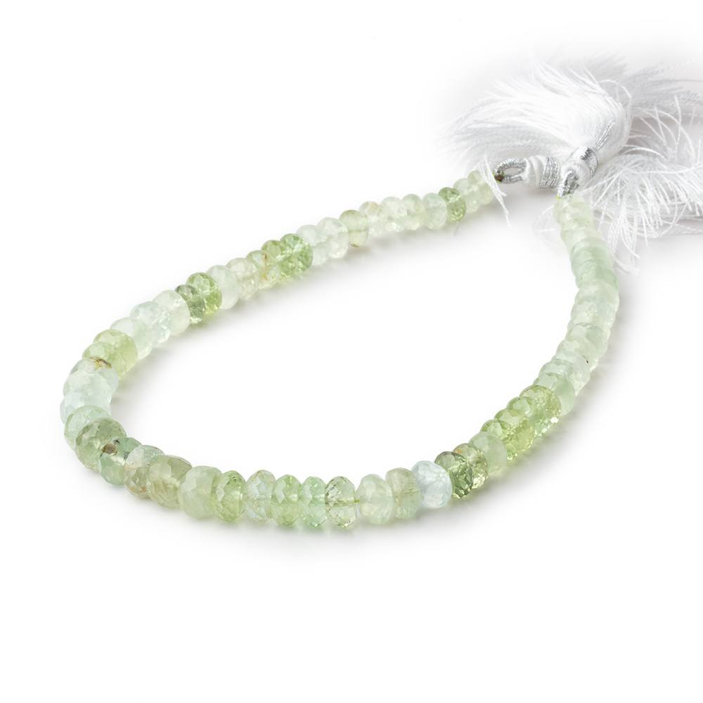 5-7.5mm Prehnite Faceted Rondelle Beads 9.5 inch 62 pieces - Beadsofcambay.com